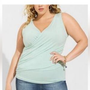 Torrid Studio Tissue Jersey Jersey Surplice Tank Size 3